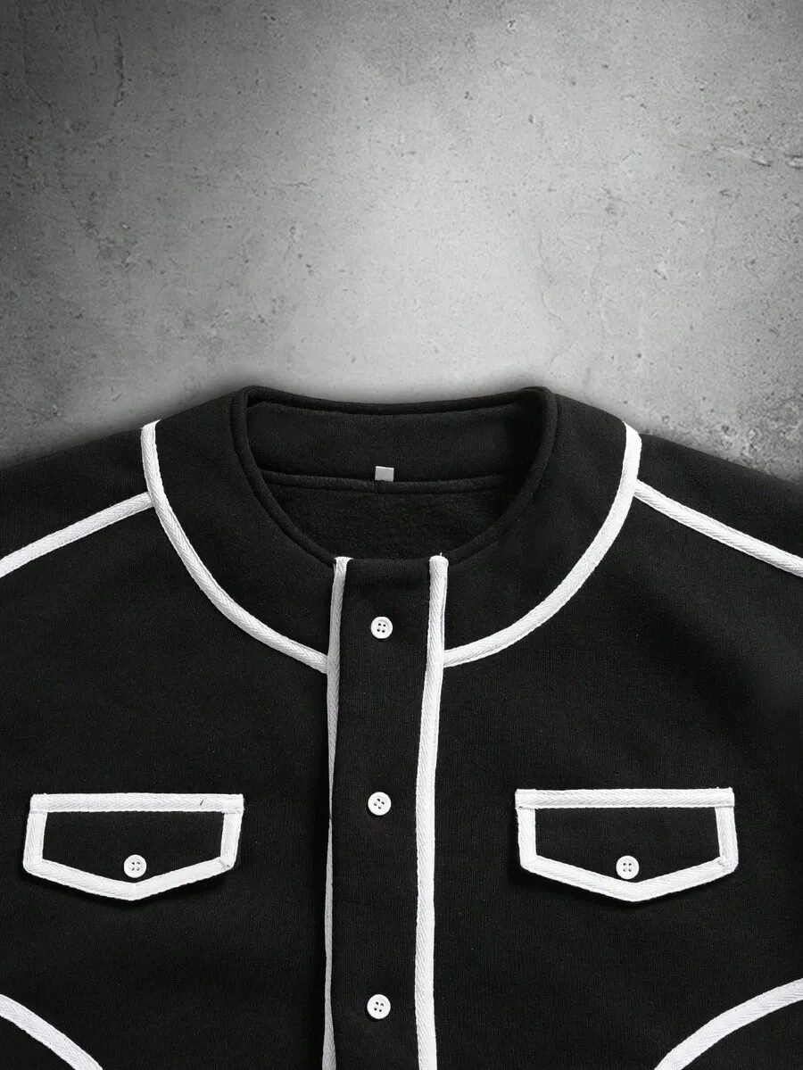 ルーズフィット コントラスト ジャケット ワイドレッグパンツ 2点セット