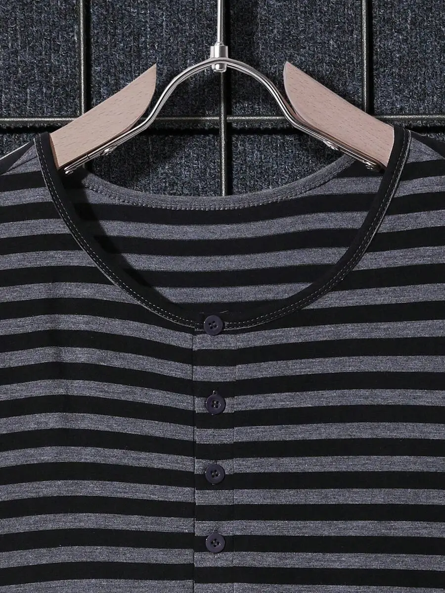 メンズ カジュアル ストライプ 長袖 Tシャツ