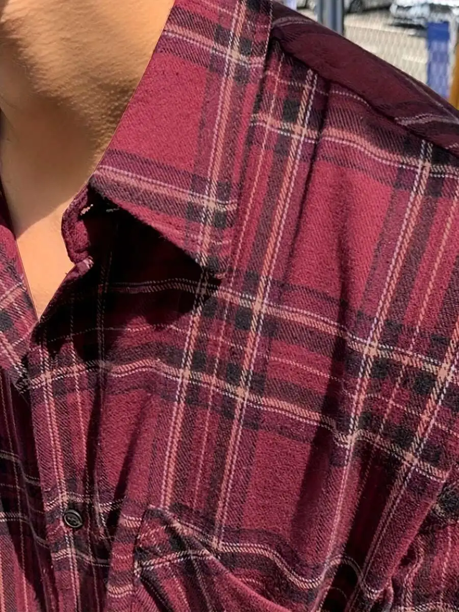 カジュアル レトロ クラシック チェック柄 長袖シャツ