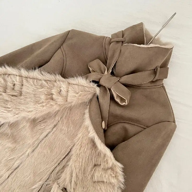 アウター コート シングルブレスト 暖かい フェミニン ブラウン