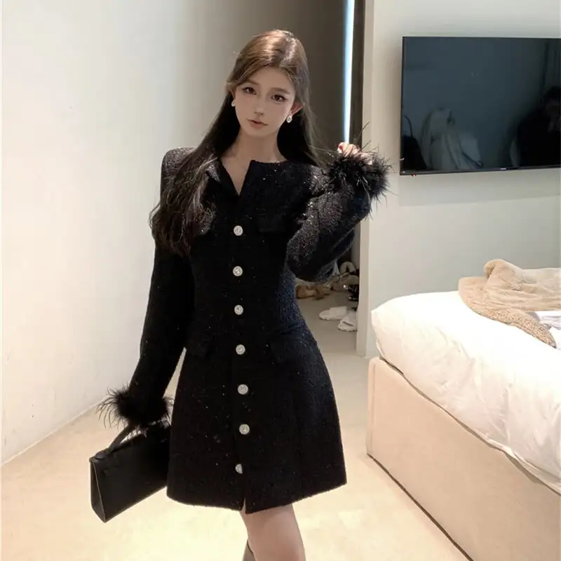 アウター ジャケット 袖口ファー付き フワフワ 上品 ホワイト ブラック