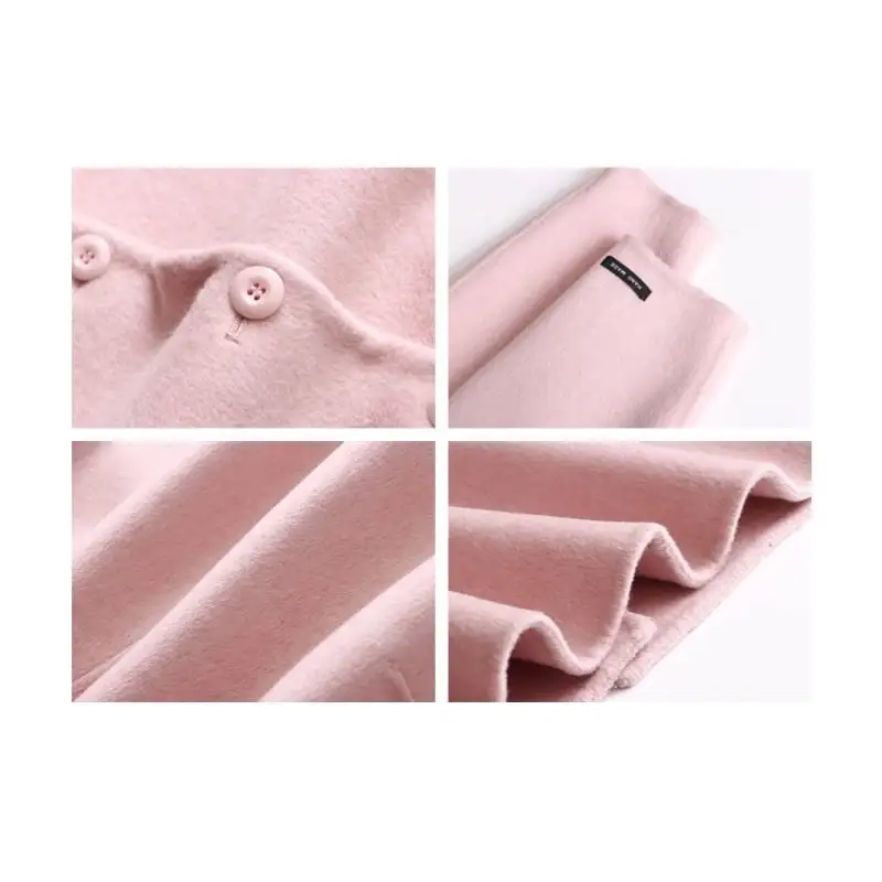 アウター ジャケット ダブルクロス 貝殻レース 長袖 ピンク