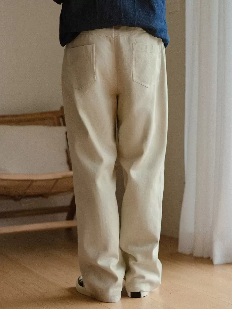 メンズ ジップフライ ストレートレッグ パンツ