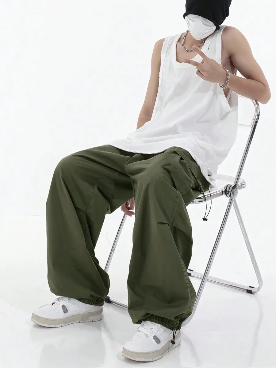 カジュアル  ルーズ  ワイドレッグ カップル アウトドア ストリートストレートパンツ
