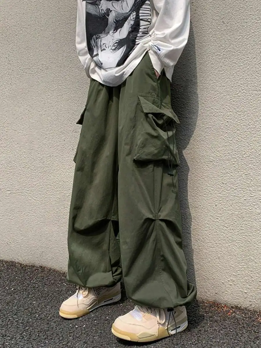 カジュアル  ルーズ  ワイドレッグ カップル アウトドア ストリートストレートパンツ