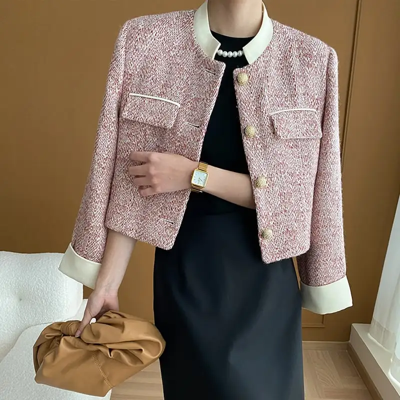 アウター ジャケット 配色 シングルブレスト 長袖 おしゃれ