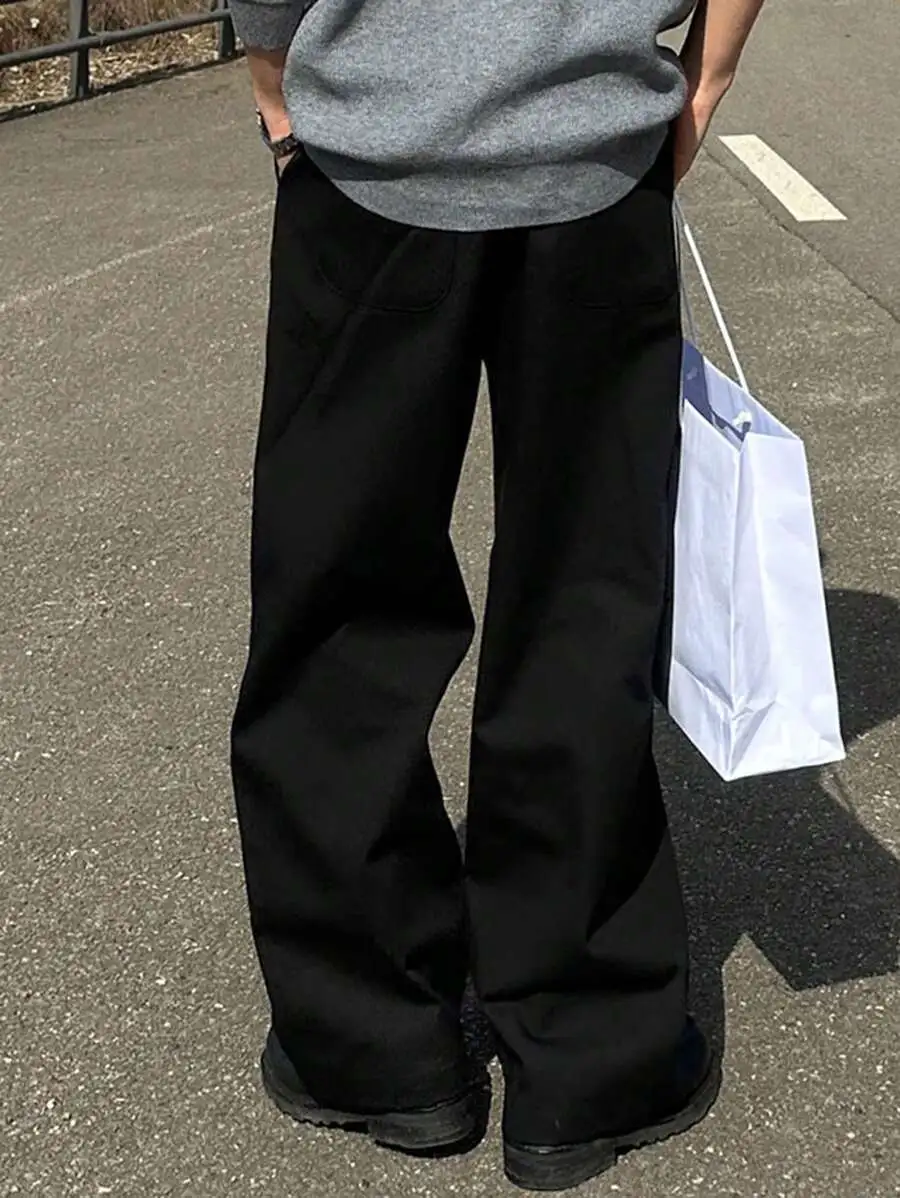 メンズ カジュアル 無地 通勤 パンツ