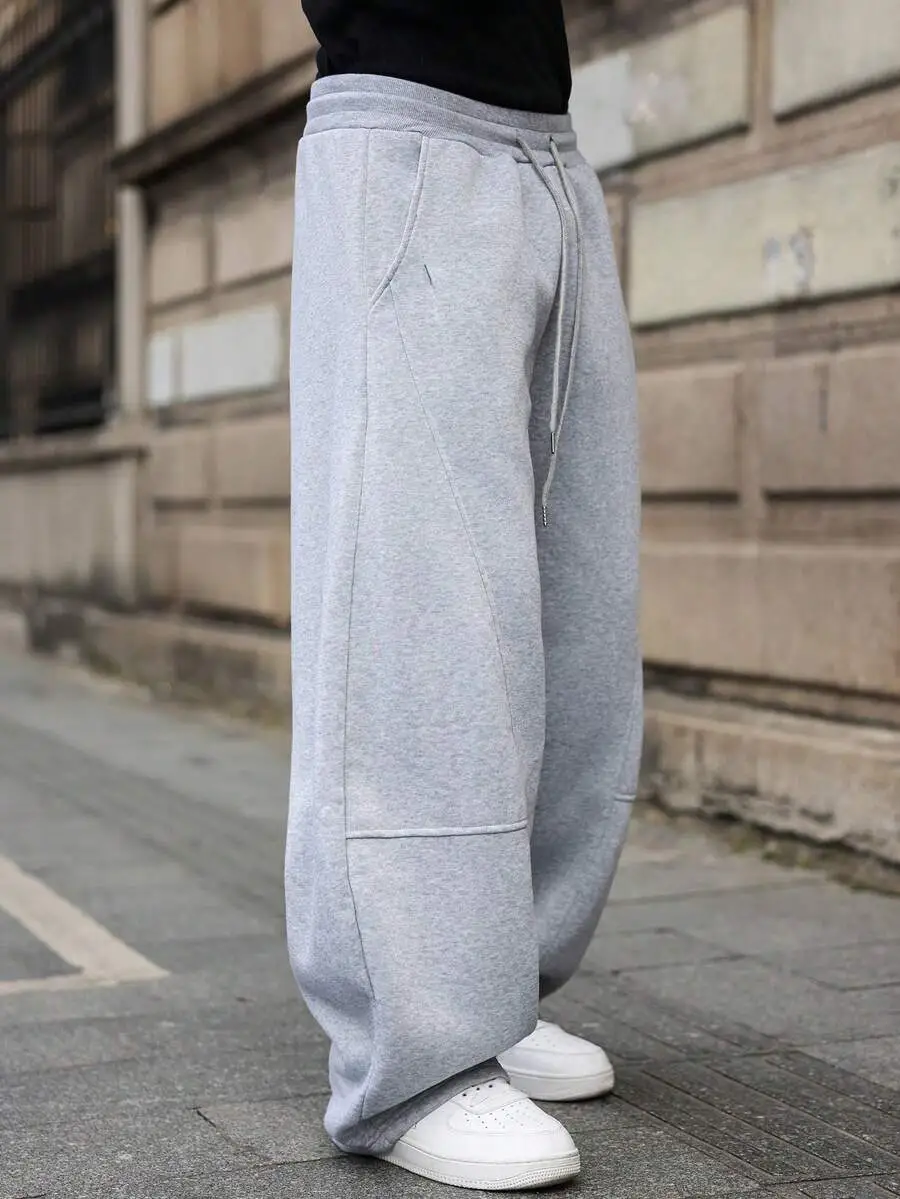無地  ウエスト カジュアル ルーズ スウェットパンツ