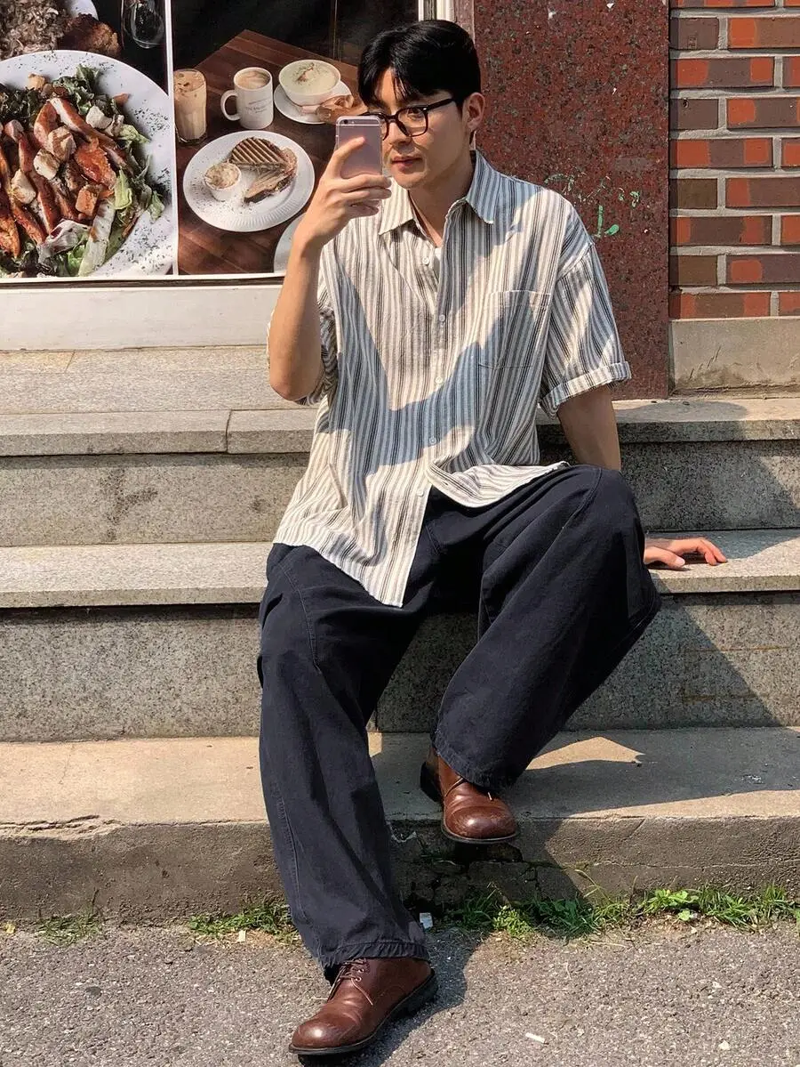 プリーツデザイン ルーズフィット フレアパンツ