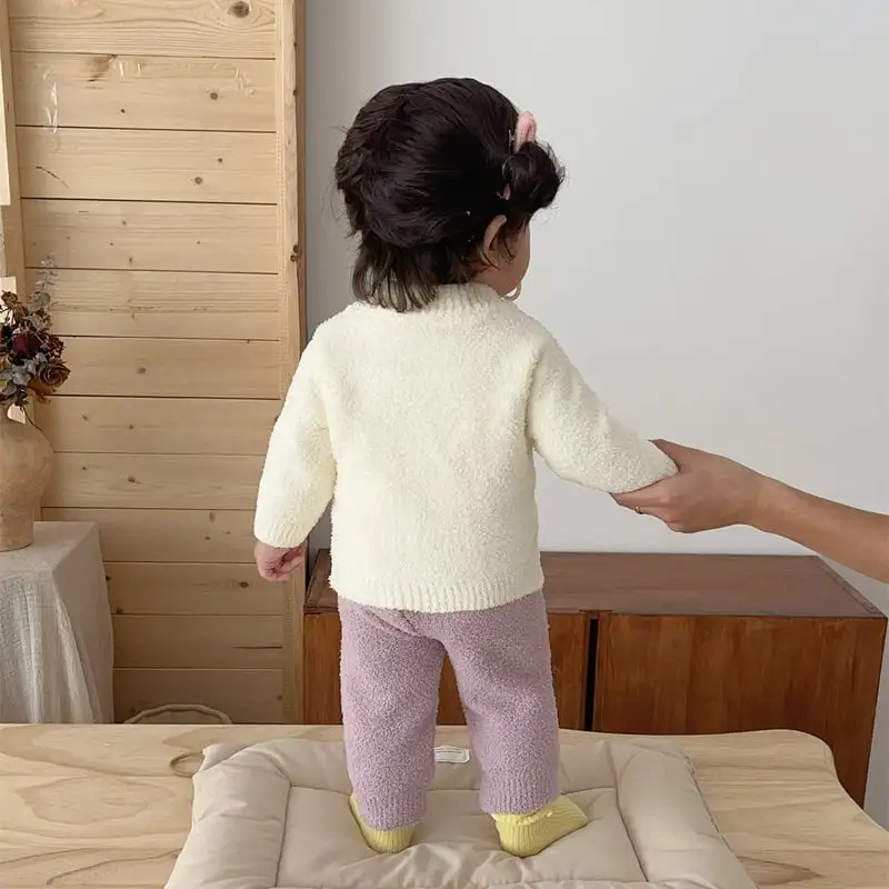 【66-100cm】可愛いカラーバリもこもこセットアップ