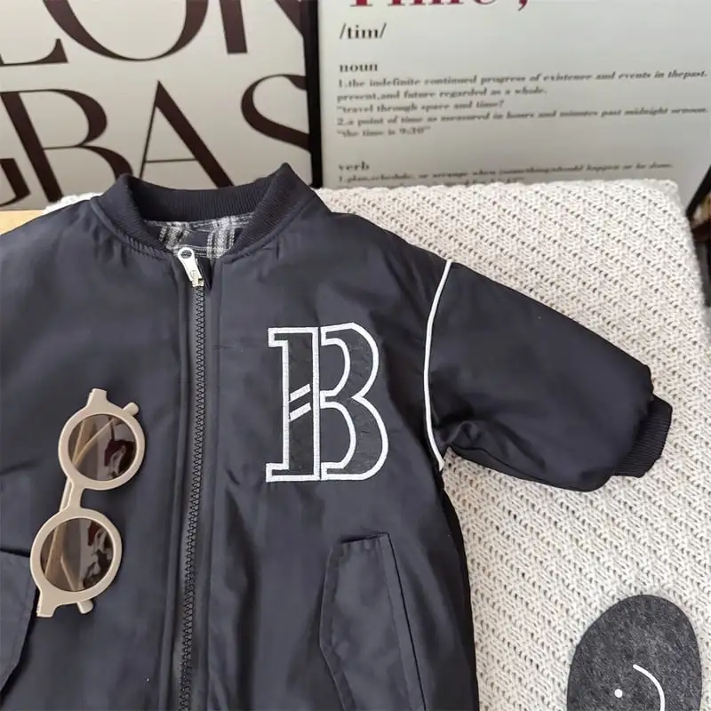 【66-100cm】リバーシブルチェック暖かいロンパース