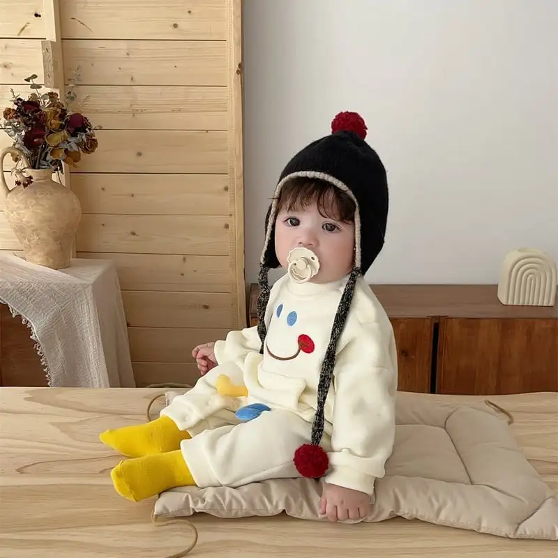 【66-100cm】スマイルポケット付きロンパース