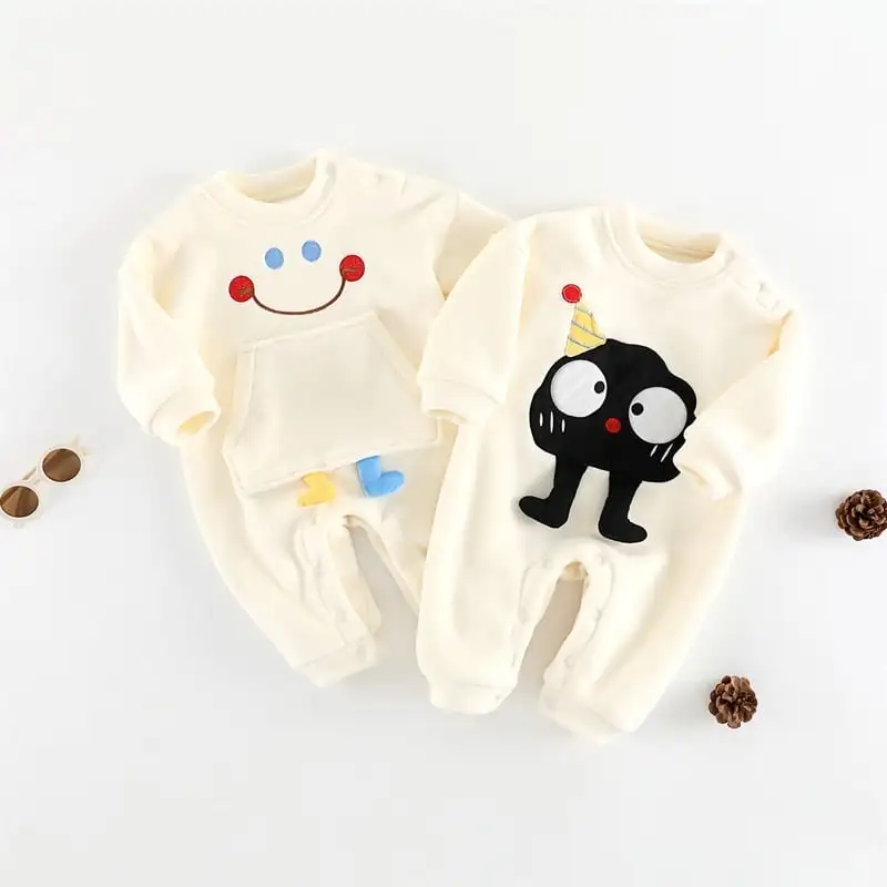 【66-100cm】スマイルポケット付きロンパース