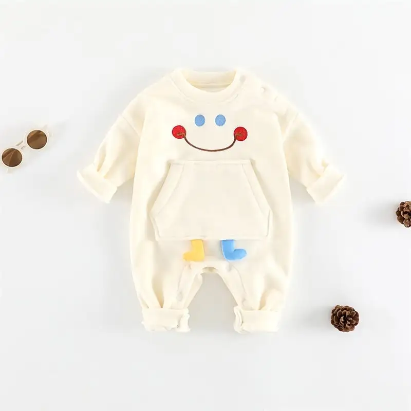 【66-100cm】スマイルポケット付きロンパース