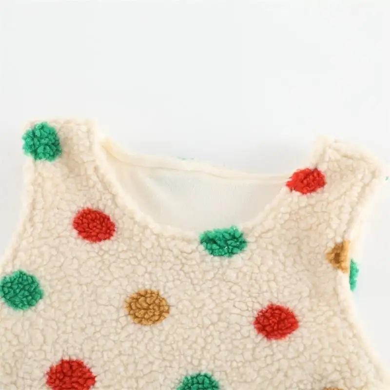 【66-100cm】暖かいカラフルドットオールインワン