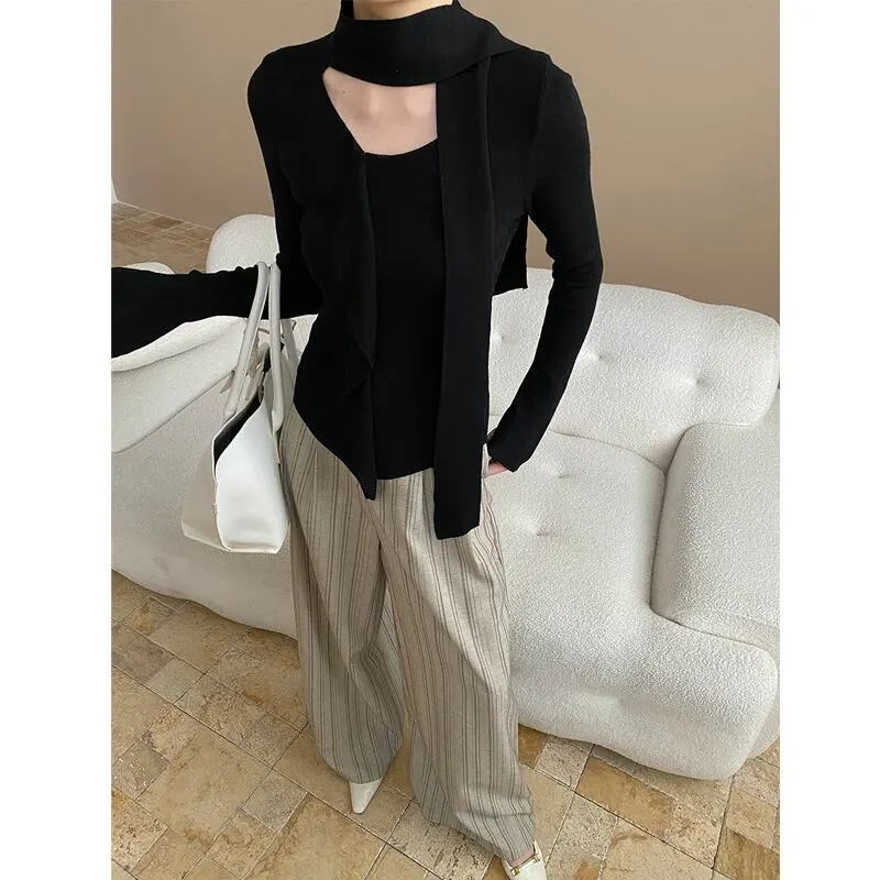 トップス ニット 4色展開 長袖 スピーカースリーブ