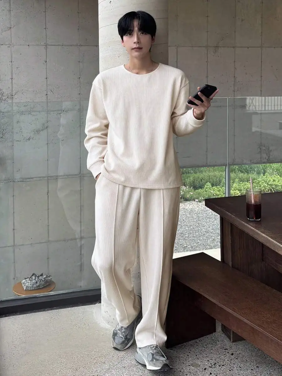 無地 テクスチャ  ストリートスタイル メンズ Tシャツセット