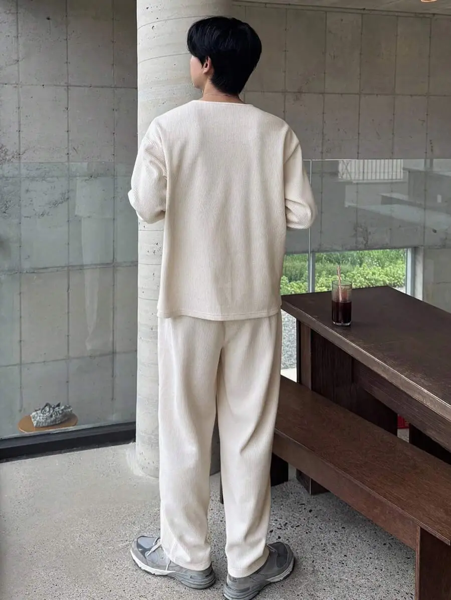 無地 テクスチャ  ストリートスタイル メンズ Tシャツセット