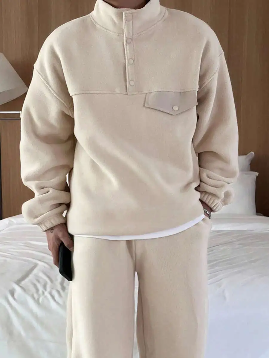 ハーフジップパーカー ドローストリングパンツ セット