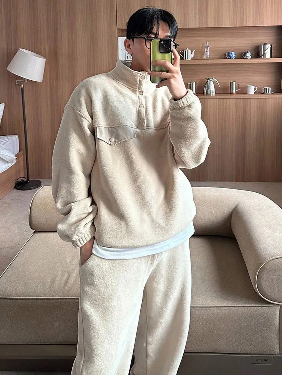 ハーフジップパーカー ドローストリングパンツ セット