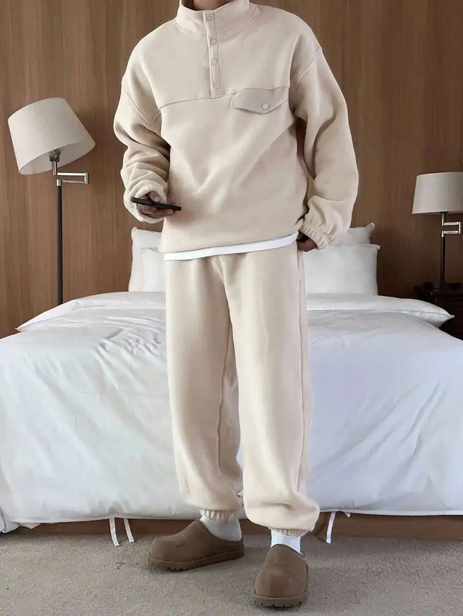 ハーフジップパーカー ドローストリングパンツ セット