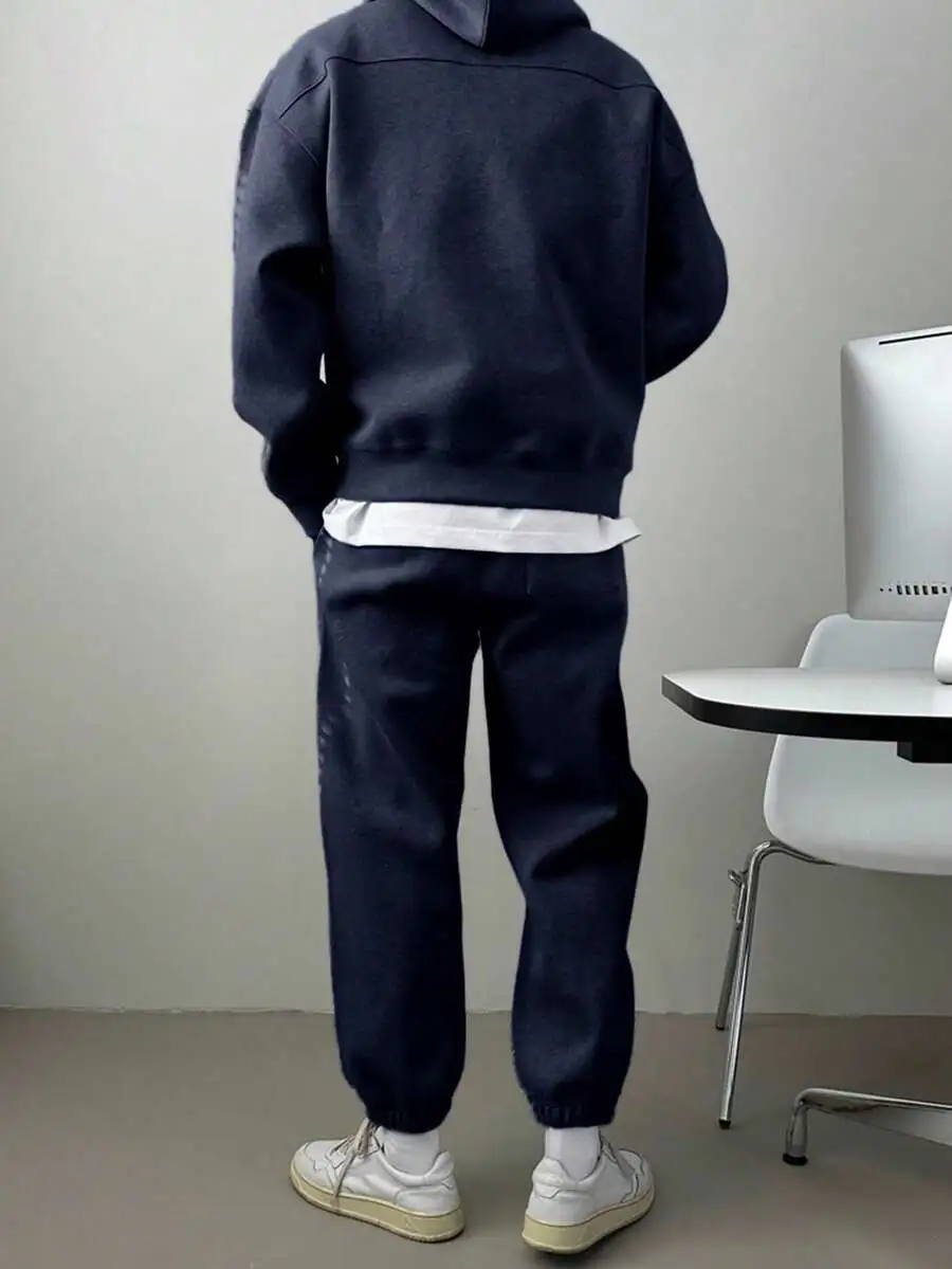 メンズ ネイビー 厚手 スウェットシャツセット