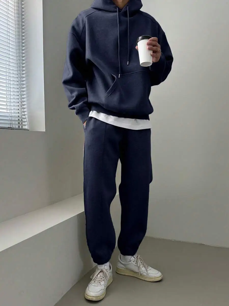 メンズ ネイビー 厚手 スウェットシャツセット