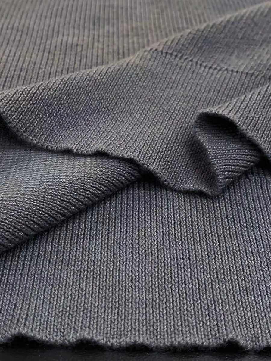 無地 スタンドカラー カジュアル 長袖 プルオーバー セーター