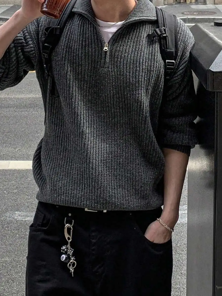 ニットカジュアル ルーズ プルオーバーセーター シンプル 通勤 カジュアル 長袖 ニットウェア