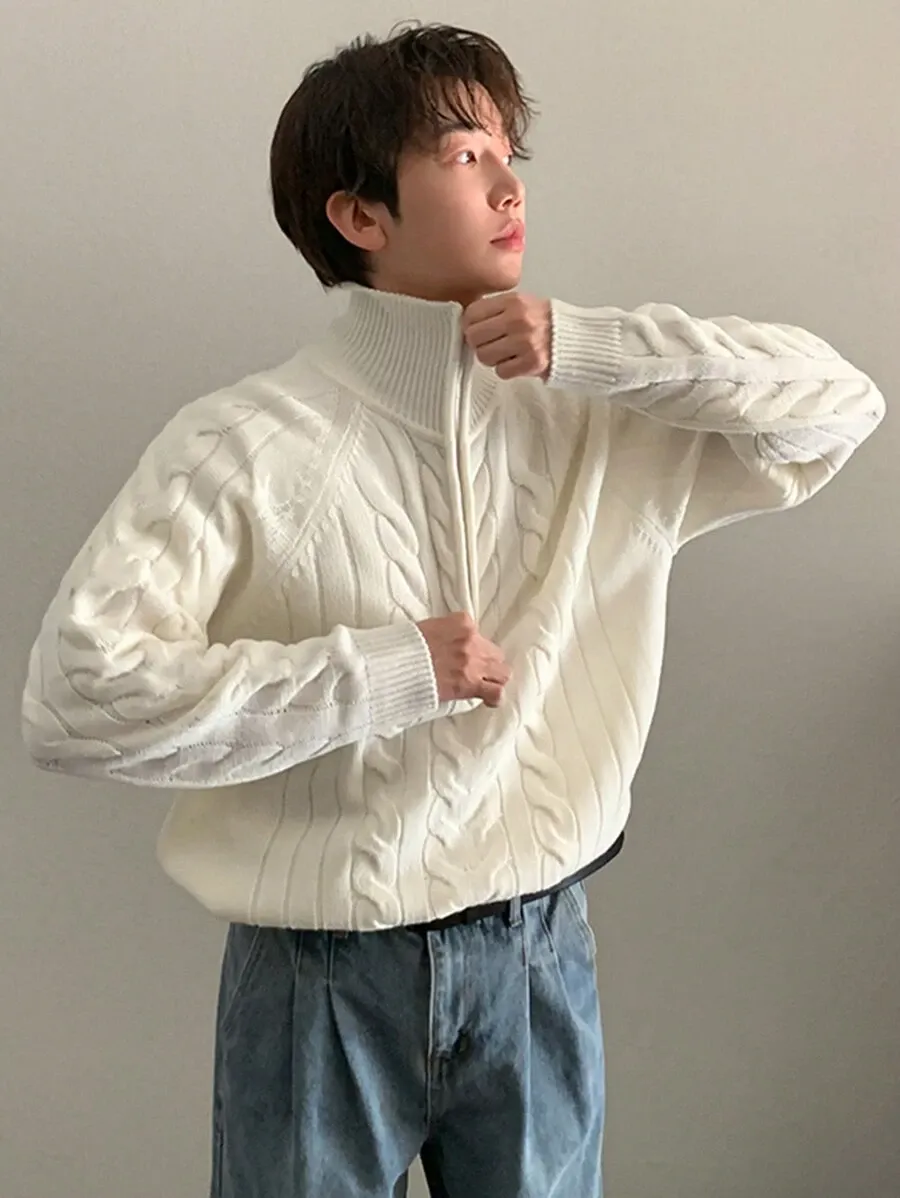 ベージュ 無地 カジュアル デイリー ニットセーター