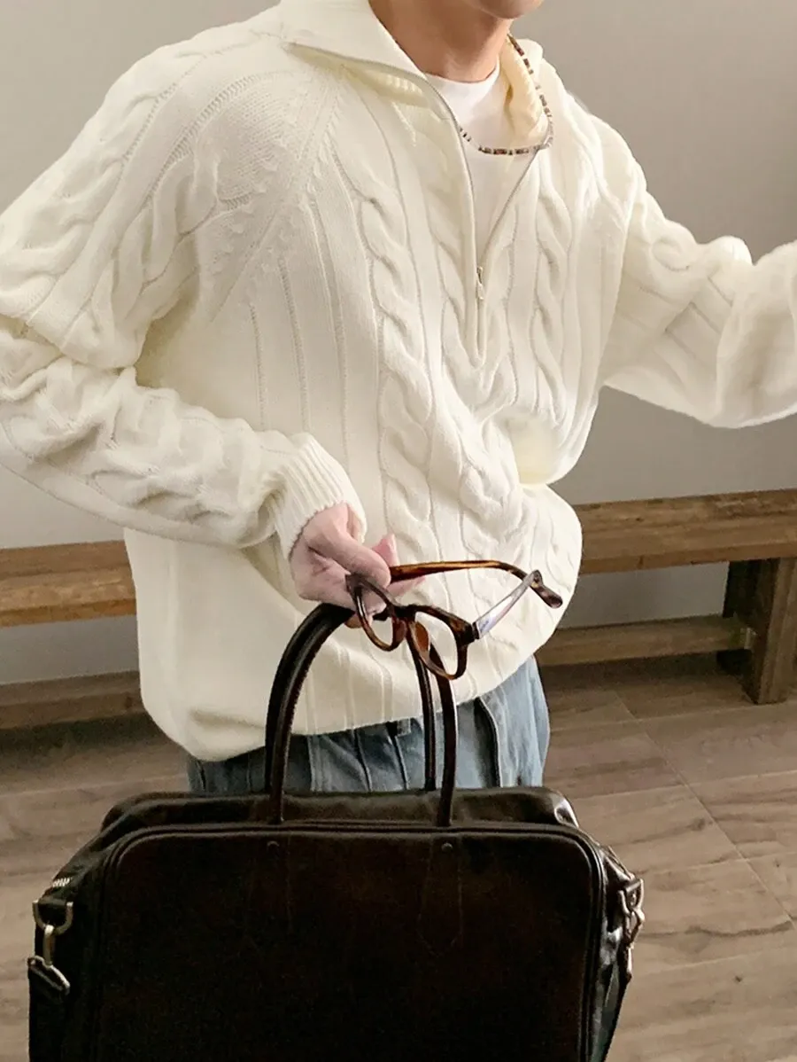 ベージュ 無地 カジュアル デイリー ニットセーター