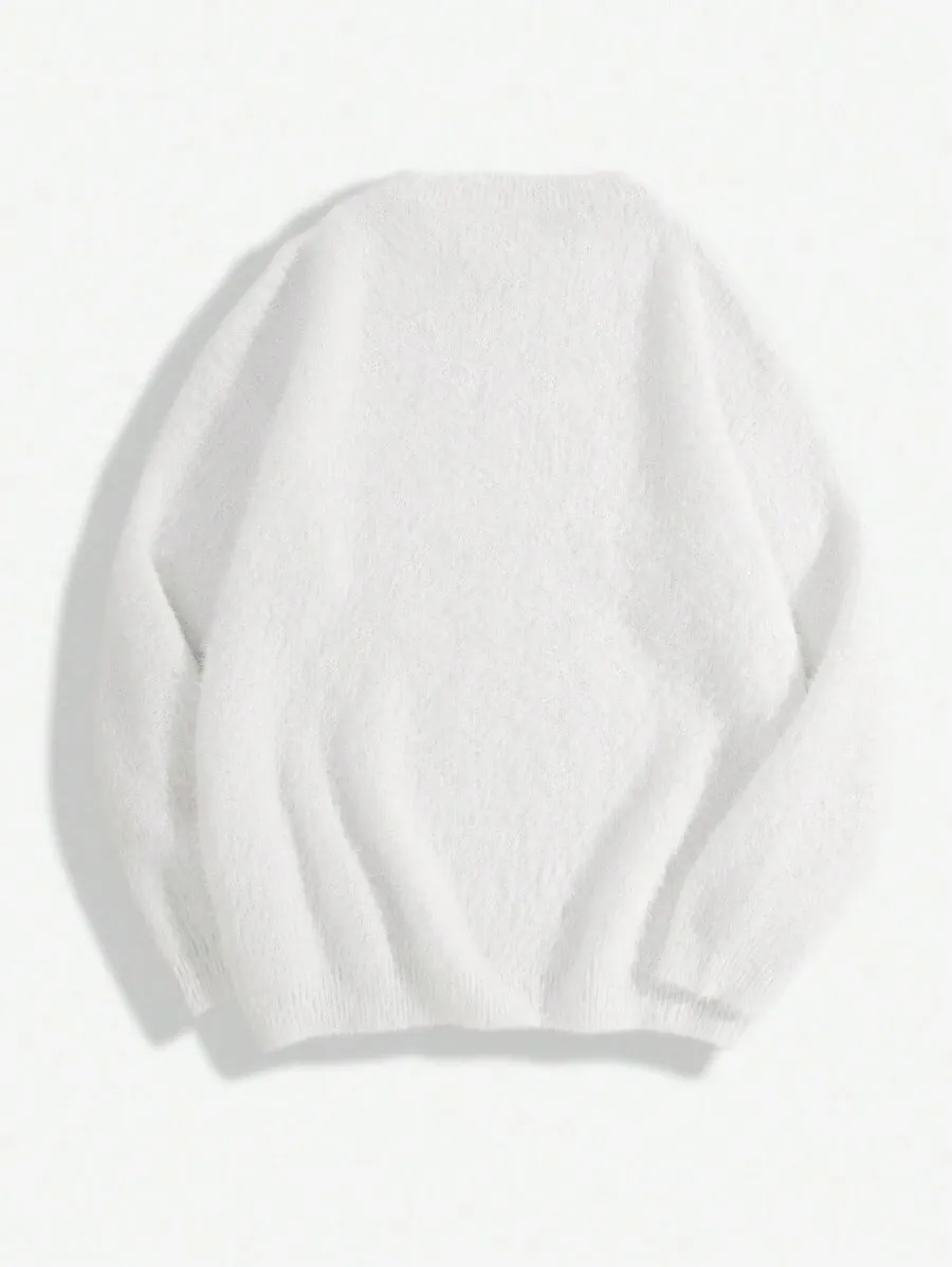 セーター リラックスニット オーバーサイズ カジュアル 無地 柔らかい ラウンドネック プルオーバー セーター