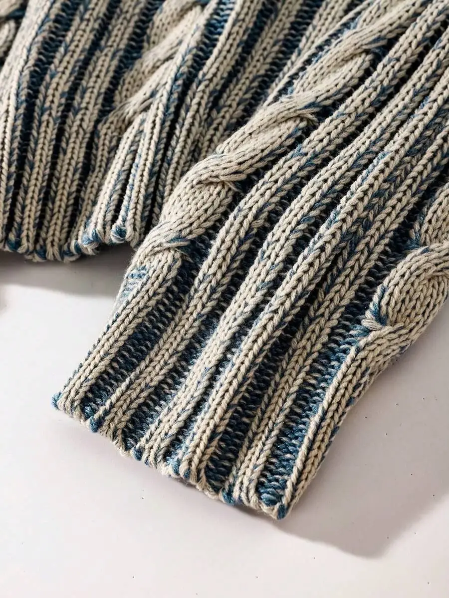 レトロラウンドネック セーター プルオーバー ストリートウェア