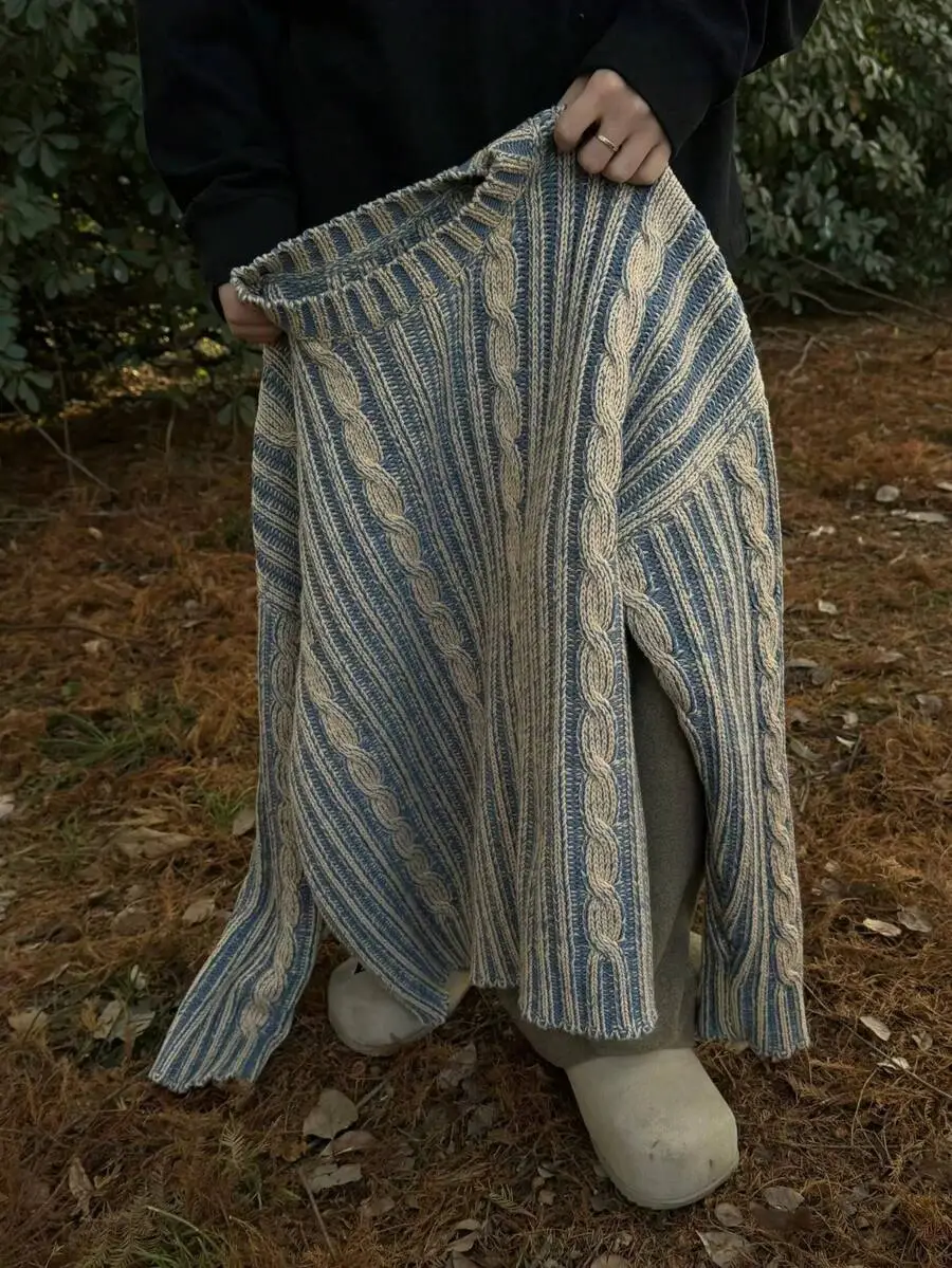 レトロラウンドネック セーター プルオーバー ストリートウェア