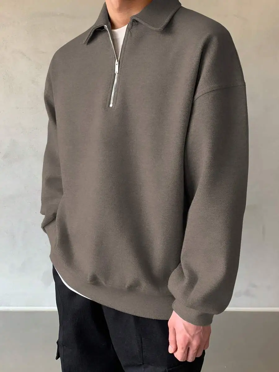 カジュアル 無地 ミニマリスト スウェットシャツ デイリーウェア