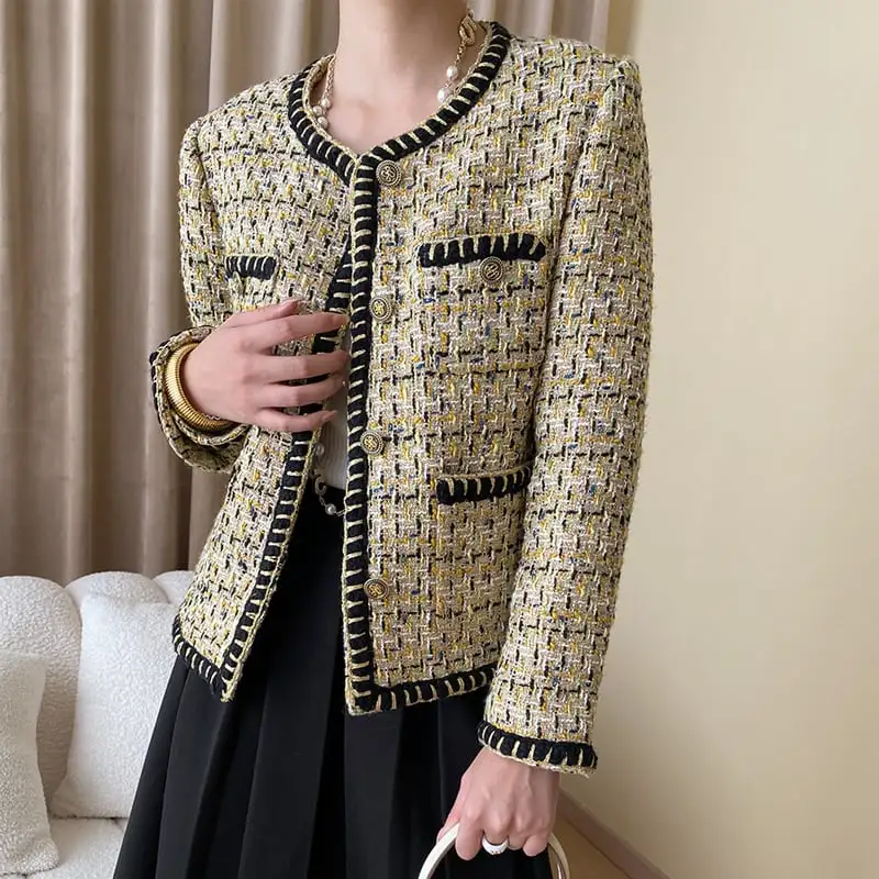 アウター ジャケット ツイード織り 配色 流行兆し 長袖