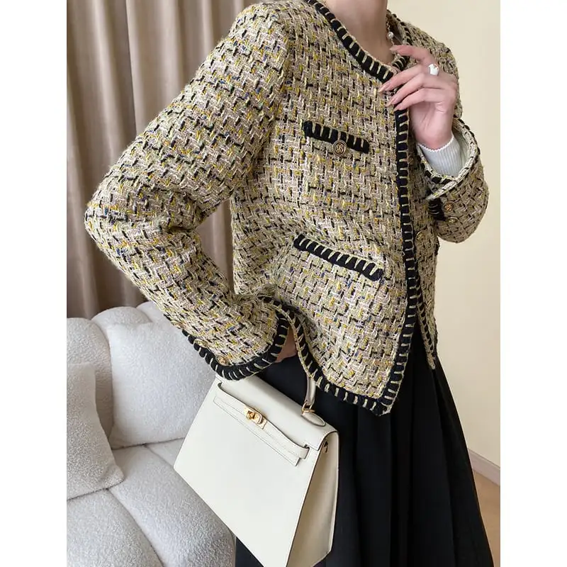 アウター ジャケット ツイード織り 配色 流行兆し 長袖