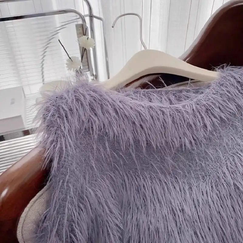 トップス セーター 4色展開 長袖 グレーパープル ホワイト ダークベージュ ピンク