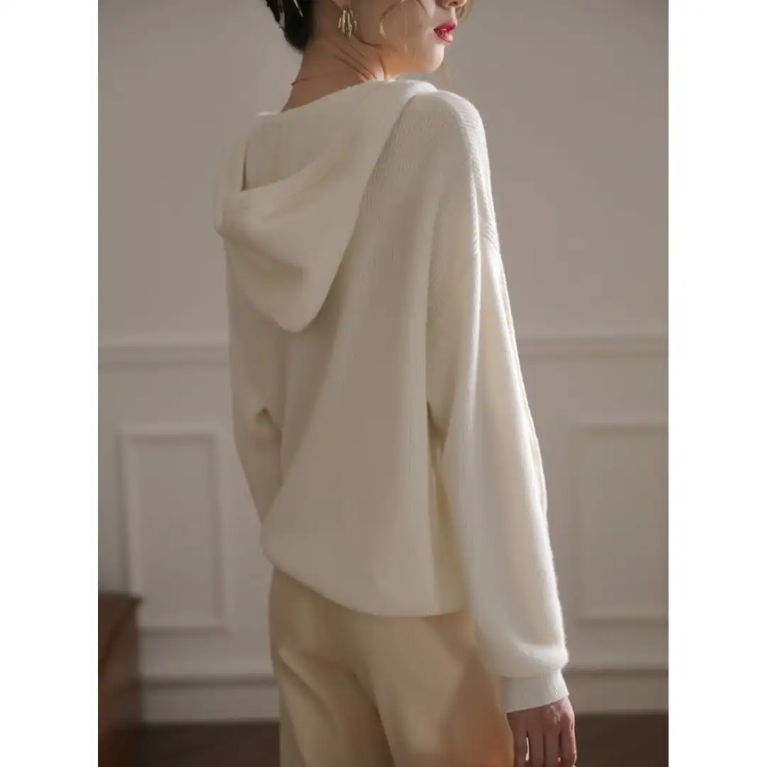 トップス カットソー ニット ボタン 長袖 カジュアル フード付き