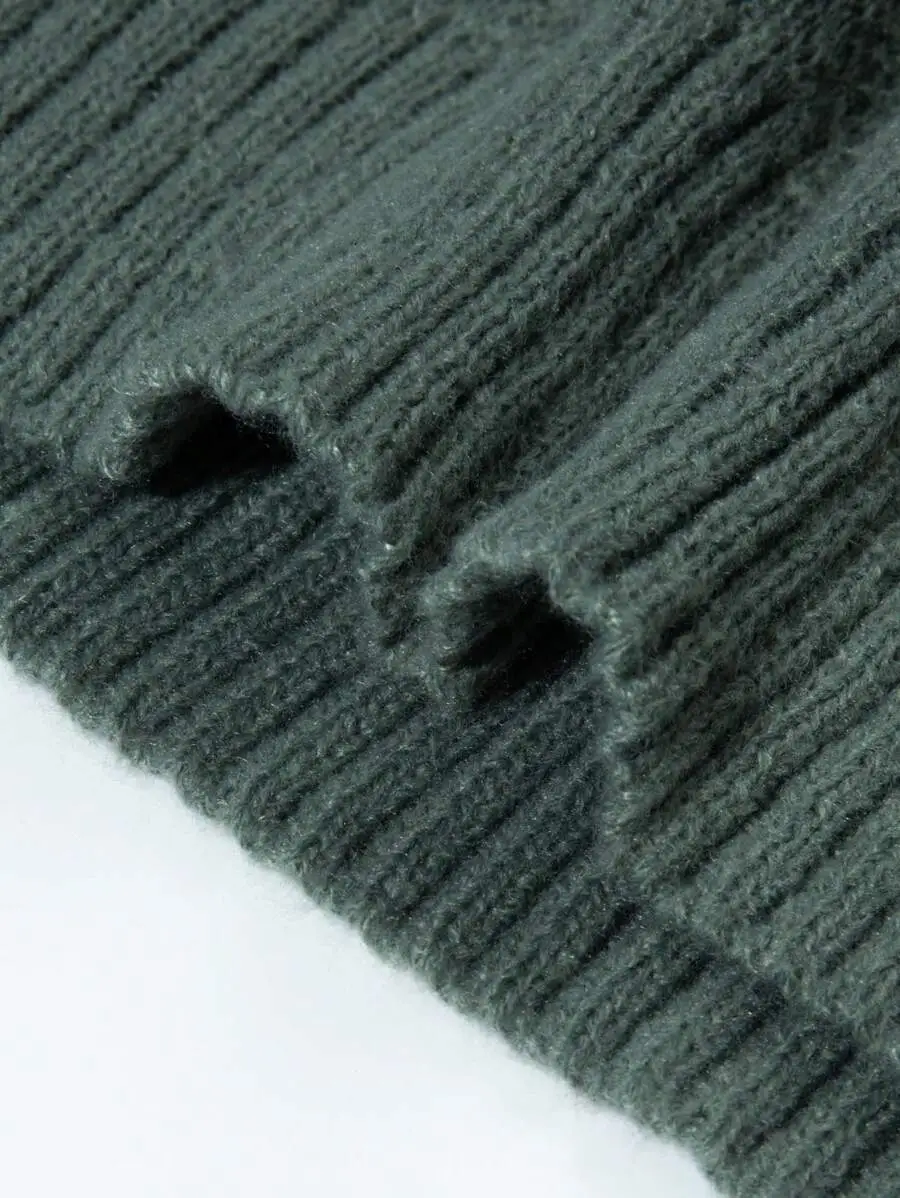 無地 長袖 カジュアル クルーネック プルオーバー 軽量 ニット セーター