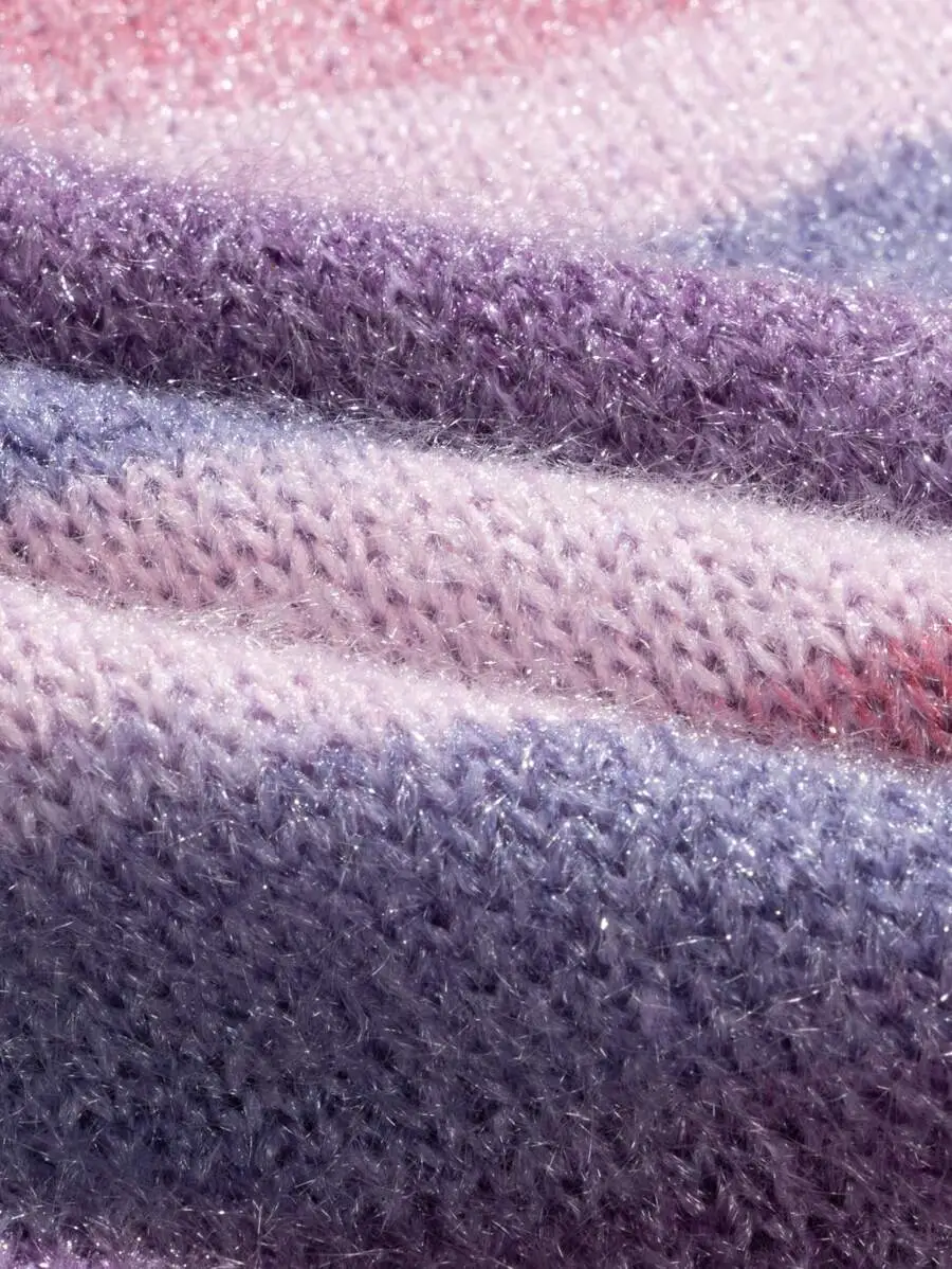 ストリートスタイル グラデーション オーバーサイズ クルーネック プルオーバーセーター