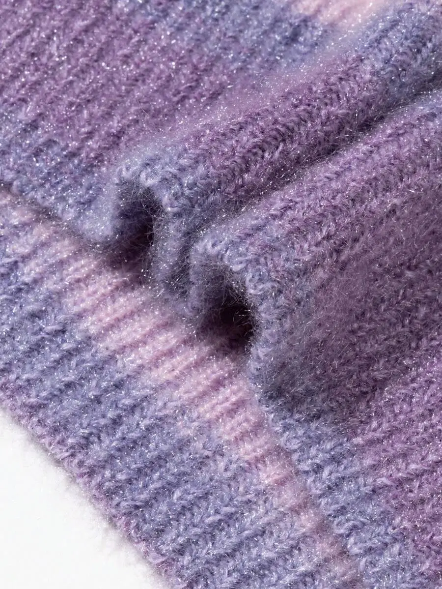 ストリートスタイル グラデーション オーバーサイズ クルーネック プルオーバーセーター