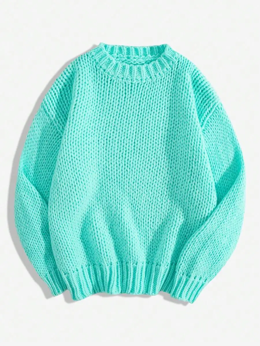 メンズセーター カジュアル リラックス クルーネック ニット プルオーバー