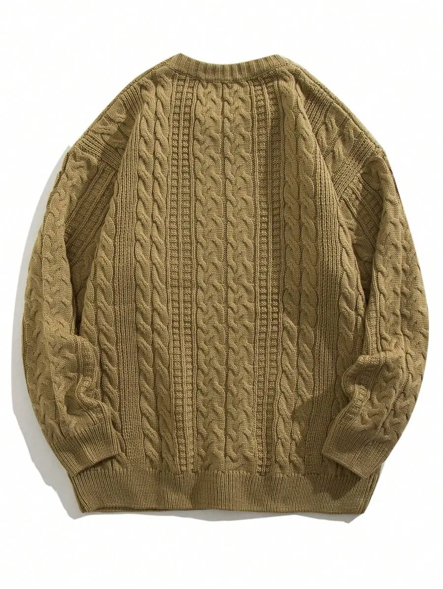 メンズ オーバーサイズ ドロップショルダー ルーズフィット カジュアルセーター