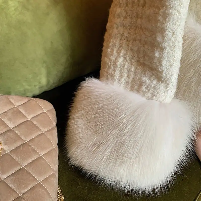 アウター コート ラシャ OL/通勤 厚手 暖かい フェイクファー 切り替え 長袖