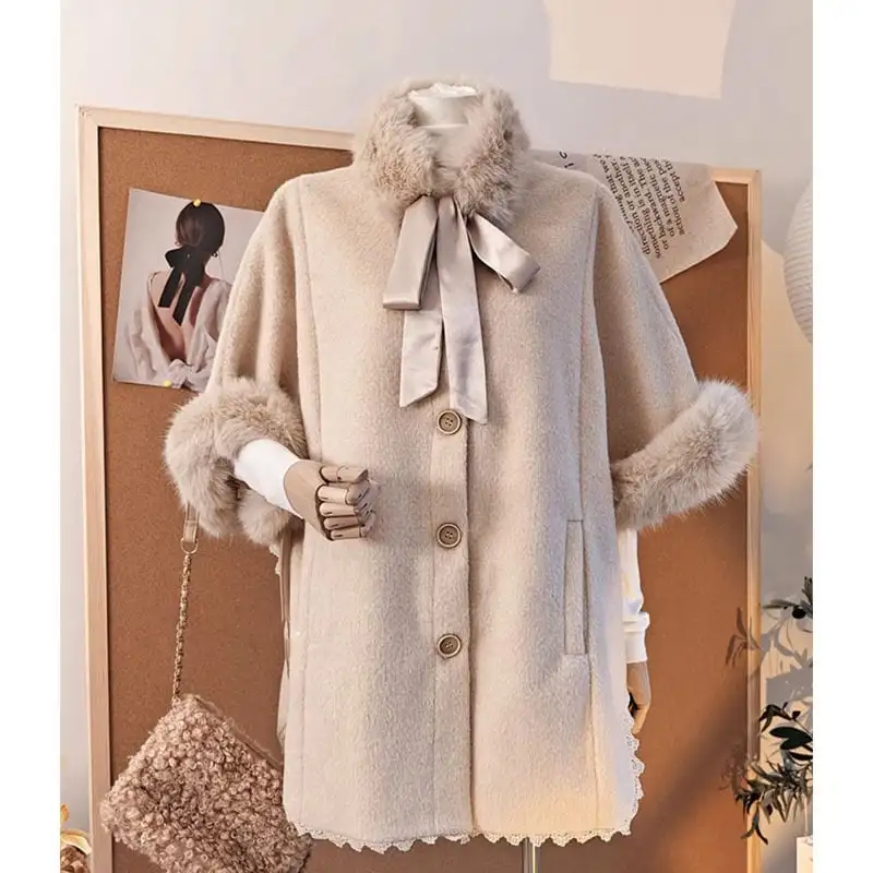 アウター コート 七分袖 リボン シングルブレスト エレガント