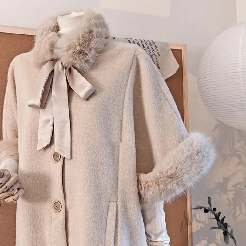 アウター コート 七分袖 リボン シングルブレスト エレガント