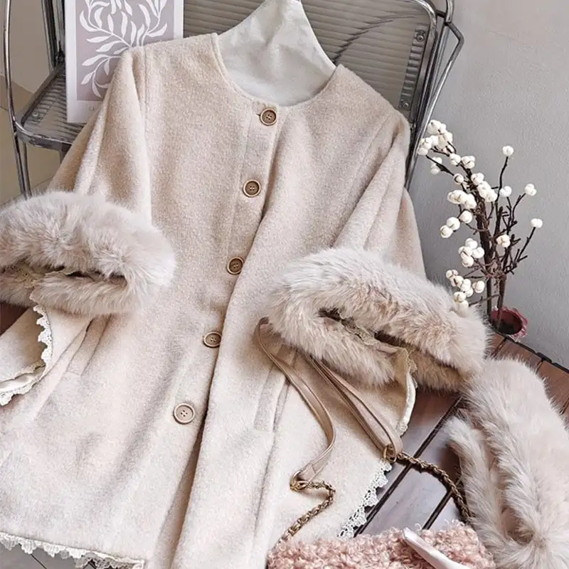 アウター コート 七分袖 リボン シングルブレスト エレガント