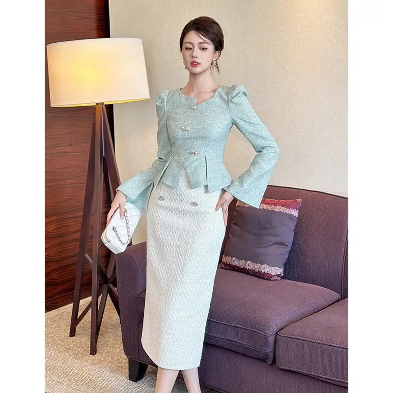 トップス スピーカースリーブ スリット 長袖 エレガント