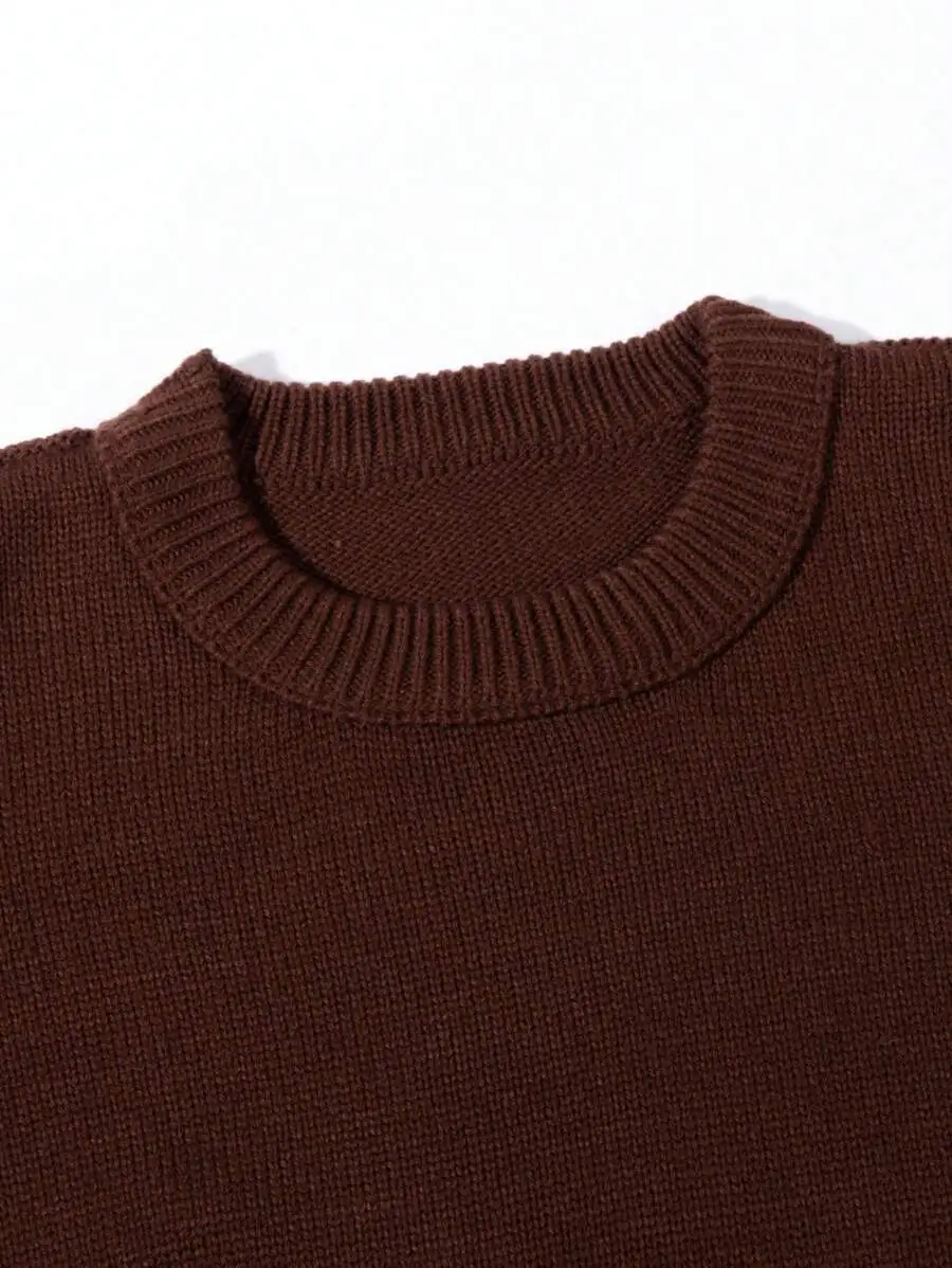 ユニセックス ストリート ロングスリーブ クルーネック プルオーバー セーター